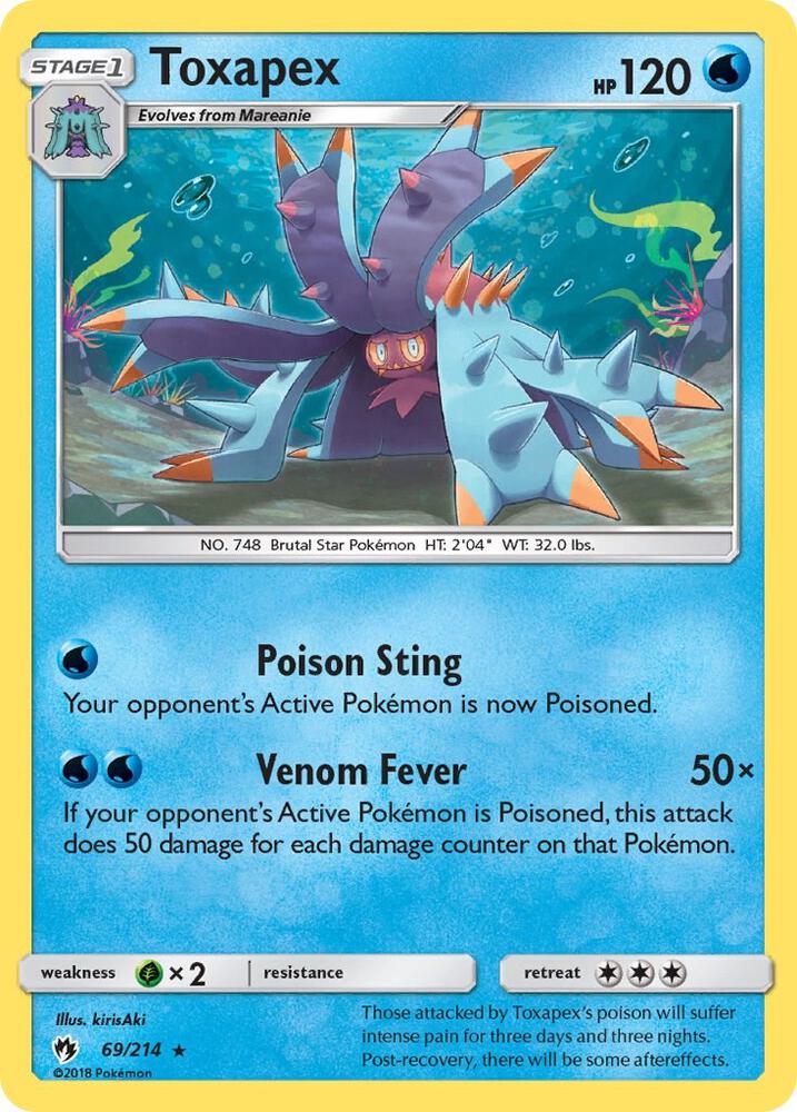 Toxapex 69/214 card from SM - Lost Thunder