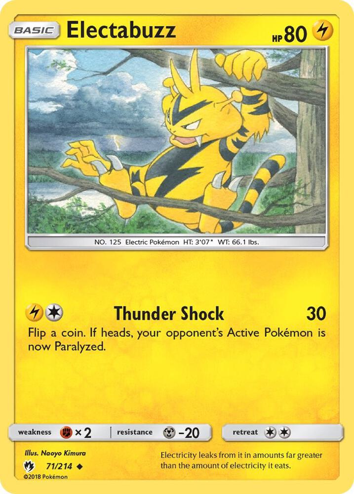 Electabuzz 71/214 card from SM - Lost Thunder