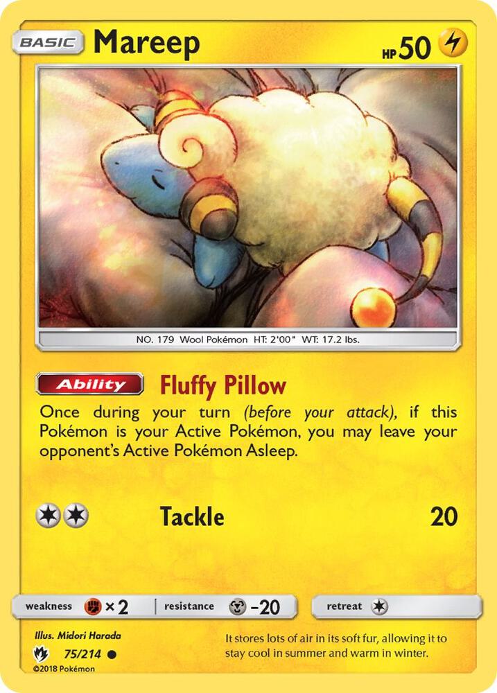 Mareep (75) 75/214 card from SM - Lost Thunder
