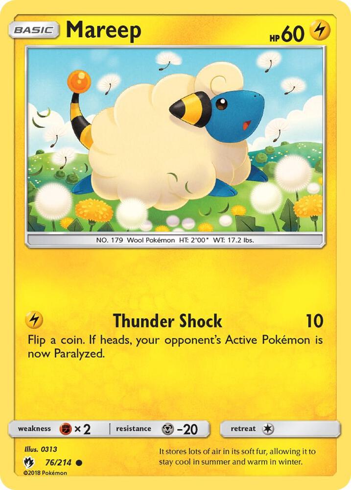 Mareep (76) 76/214 card from SM - Lost Thunder