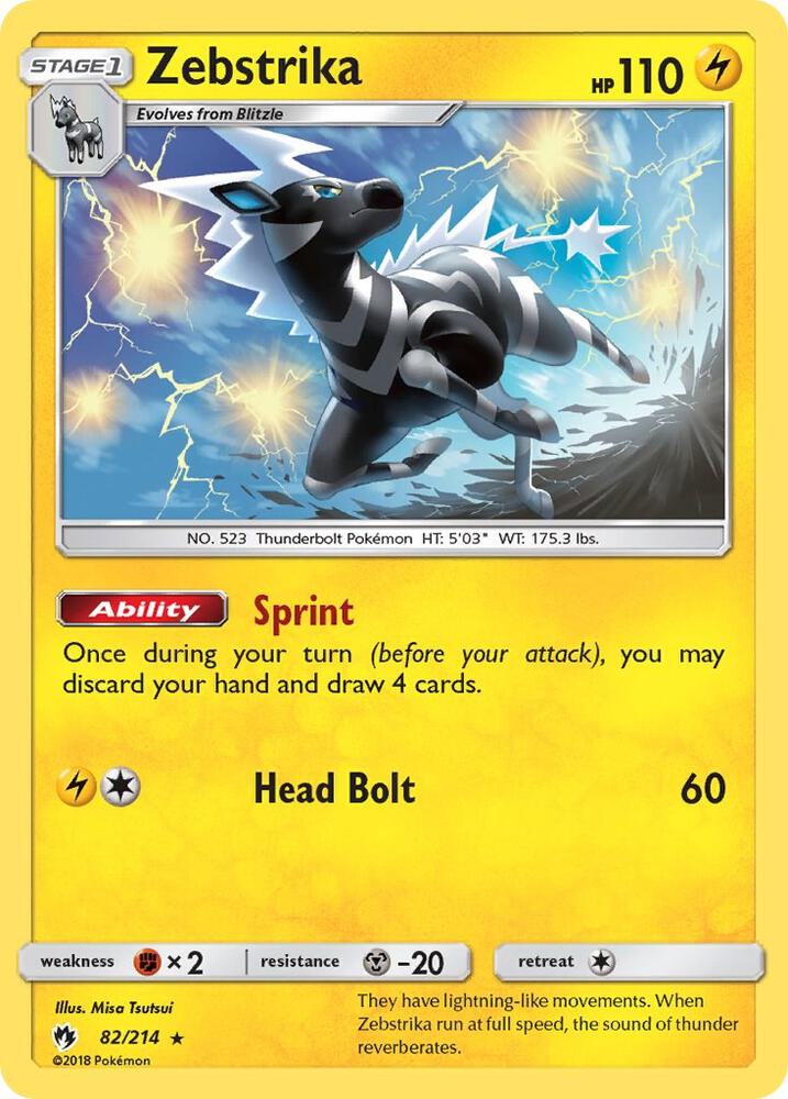Zebstrika 82/214 card from SM - Lost Thunder