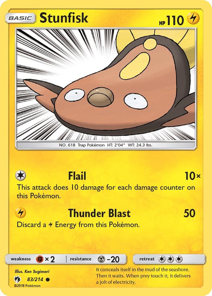 Stunfisk 83/214 card from SM - Lost Thunder