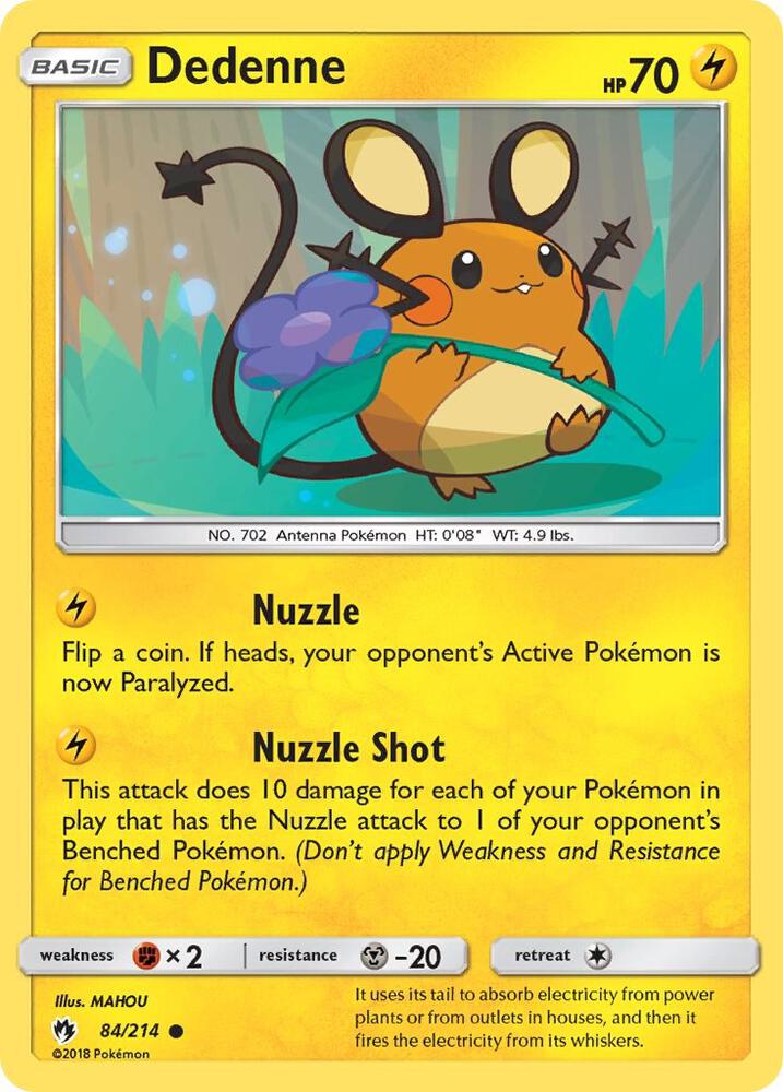Dedenne (84) 84/214 card from SM - Lost Thunder