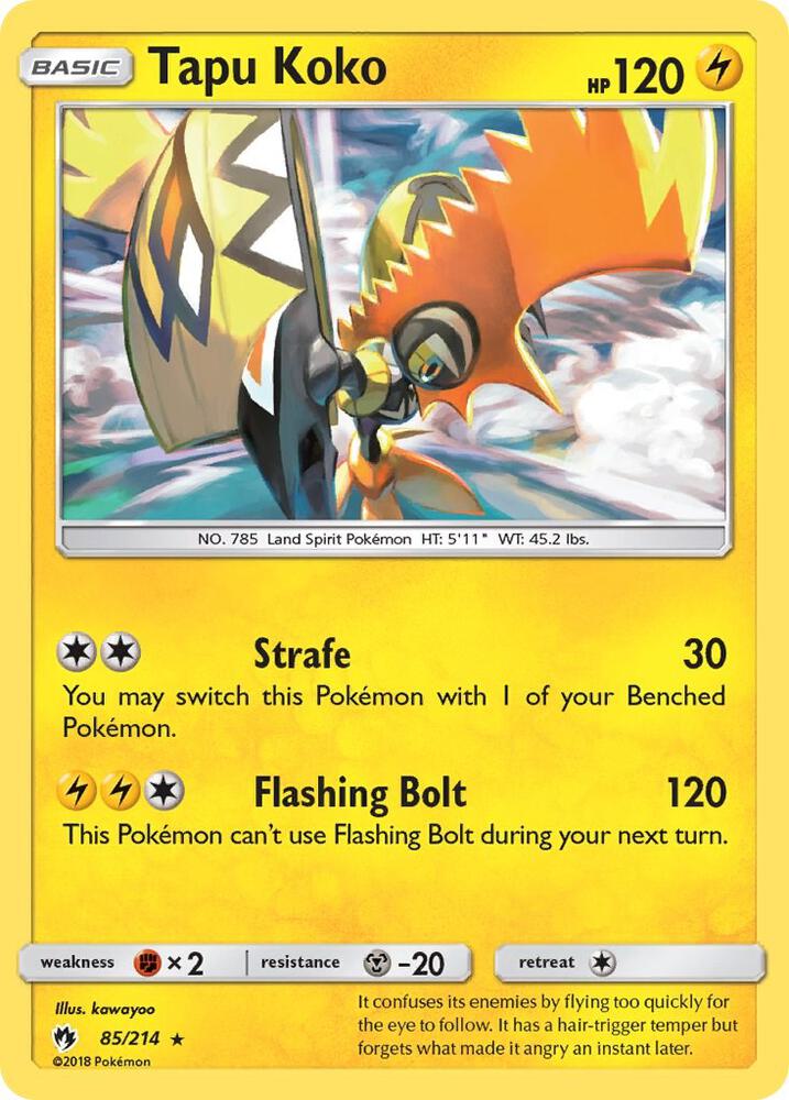 Tapu Koko 85/214 card from SM - Lost Thunder