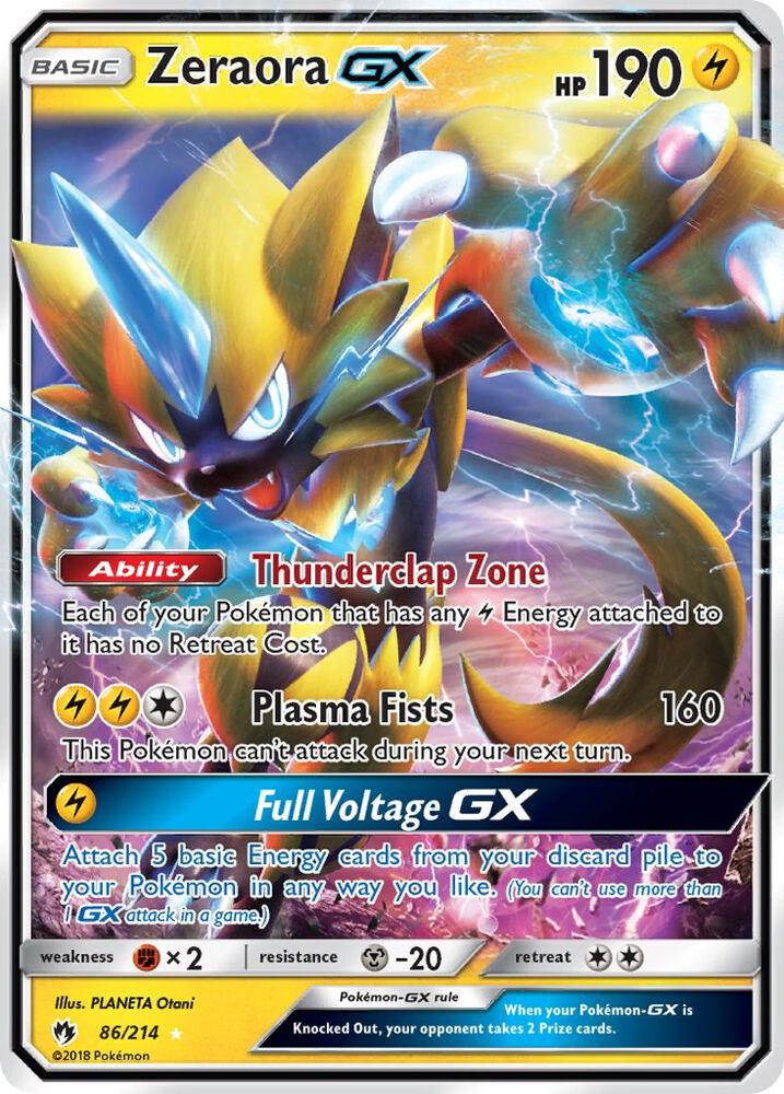 Zeraora GX 86/214 card from SM - Lost Thunder