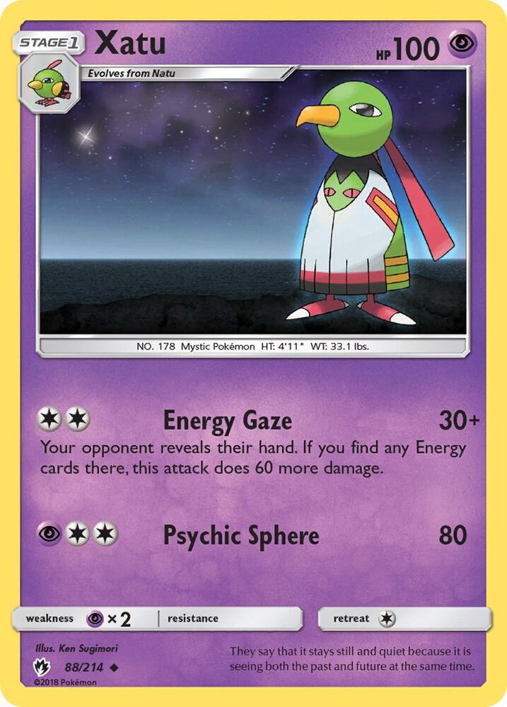 Xatu 88/214 card from SM - Lost Thunder