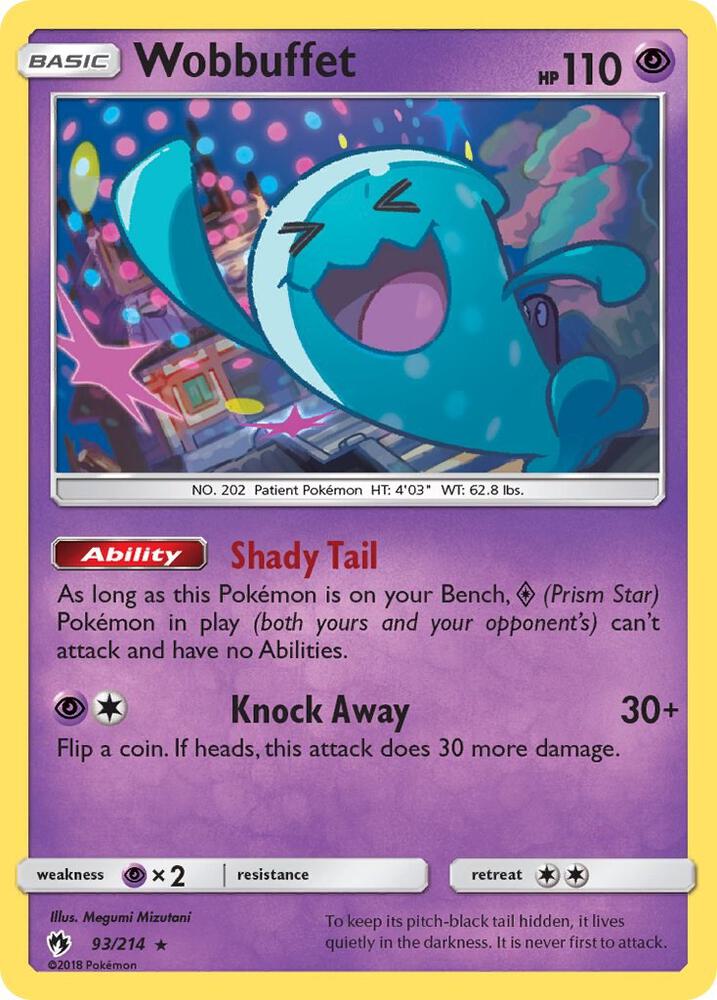 Wobbuffet 93/214 card from SM - Lost Thunder