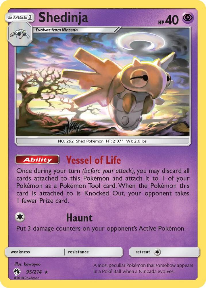 Shedinja 95/214 card from SM - Lost Thunder