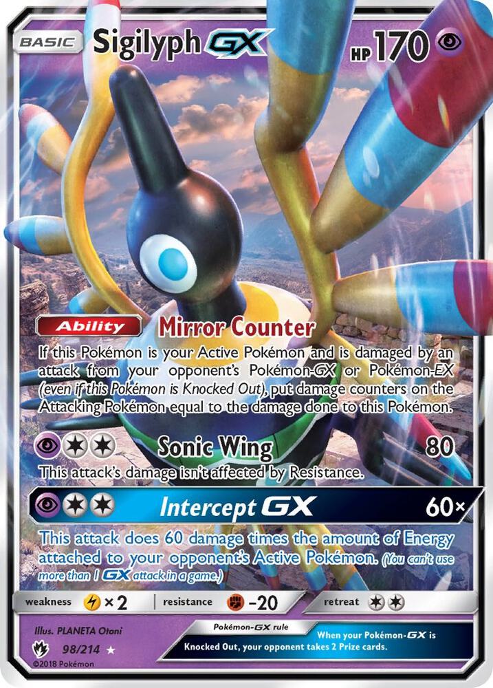 Sigilyph GX 98/214 card from SM - Lost Thunder