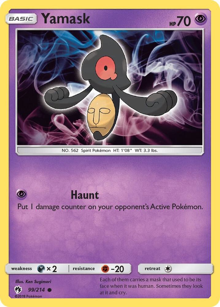 Yamask 99/214 card from SM - Lost Thunder