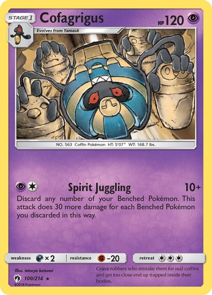 Cofagrigus 100/214 card from SM - Lost Thunder