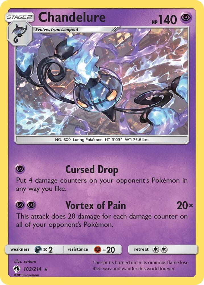Chandelure 103/214 card from SM - Lost Thunder