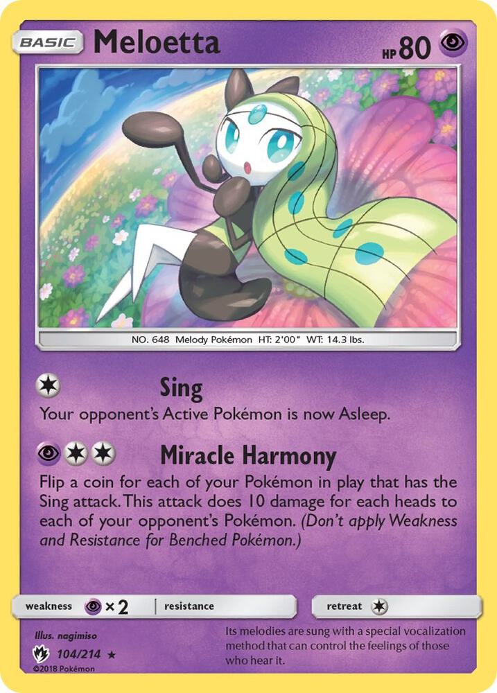 Meloetta 104/214 card from SM - Lost Thunder