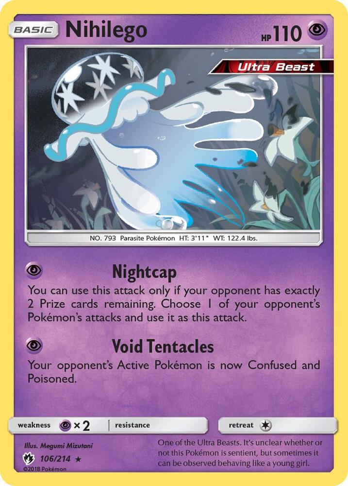 Nihilego 106/214 card from SM - Lost Thunder