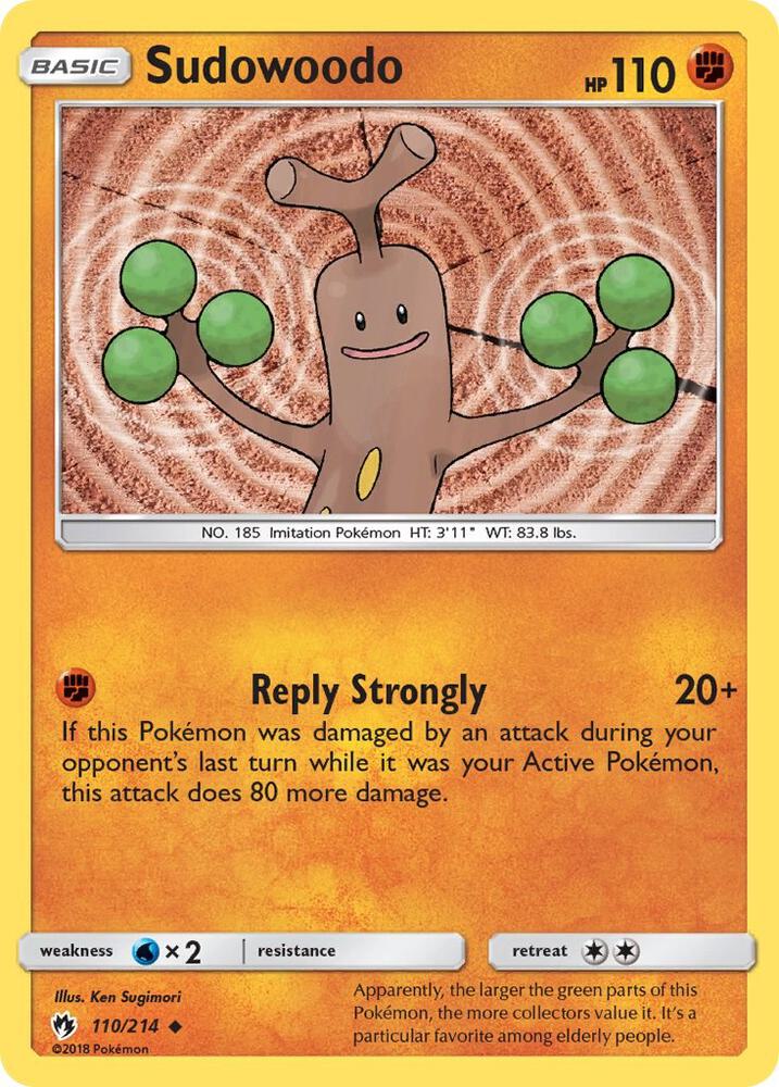 Sudowoodo 110/214 card from SM - Lost Thunder