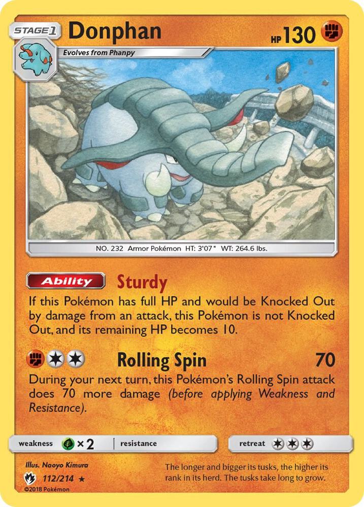 Donphan 112/214 card from SM - Lost Thunder