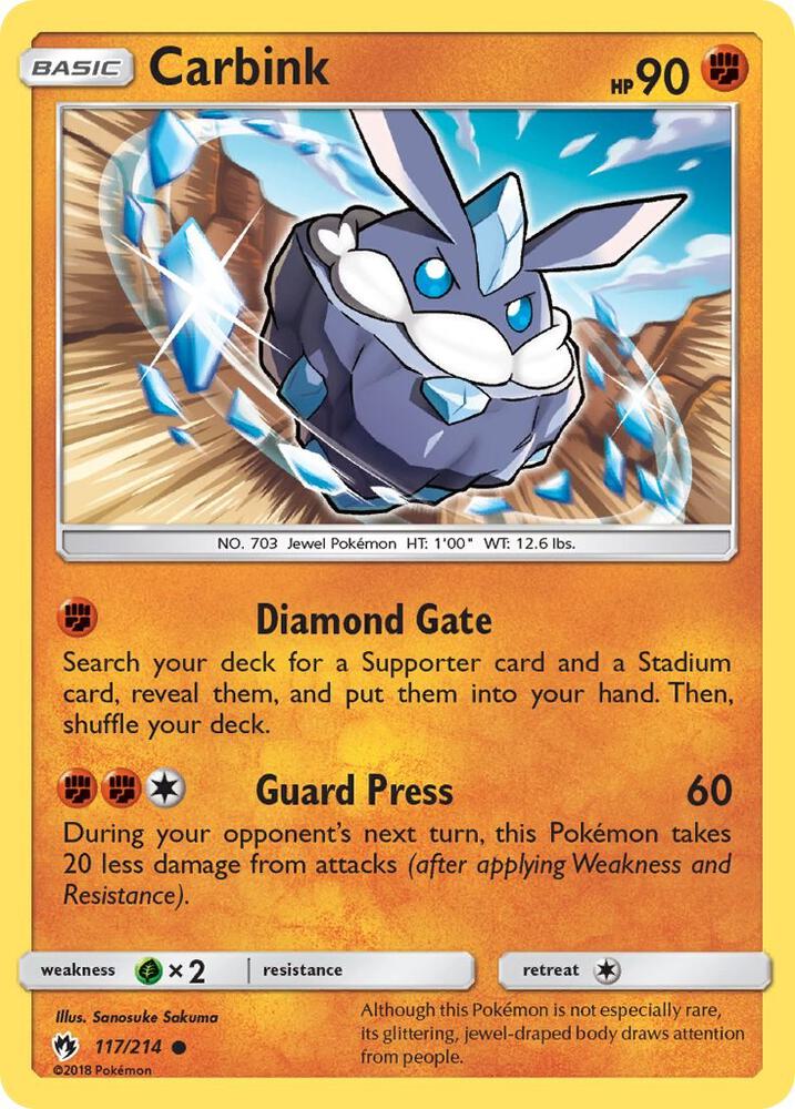 Carbink (117) 117/214 card from SM - Lost Thunder