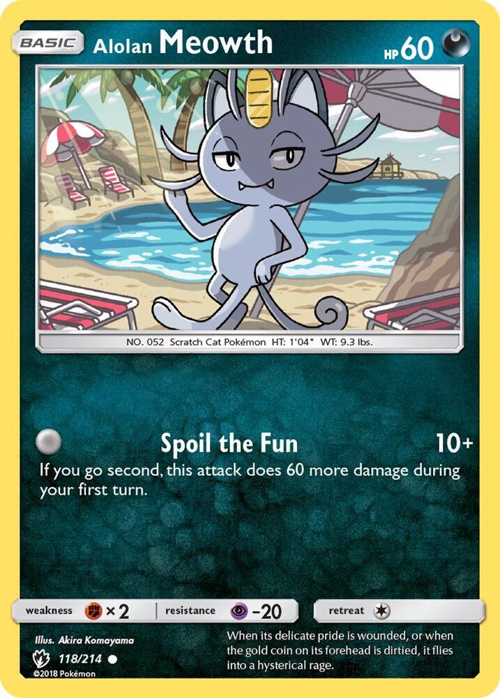 Alolan Meowth 118/214 card from SM - Lost Thunder