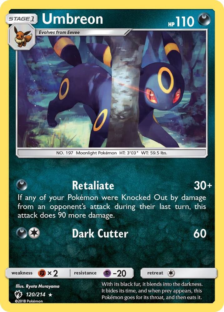 Umbreon 120/214 card from SM - Lost Thunder