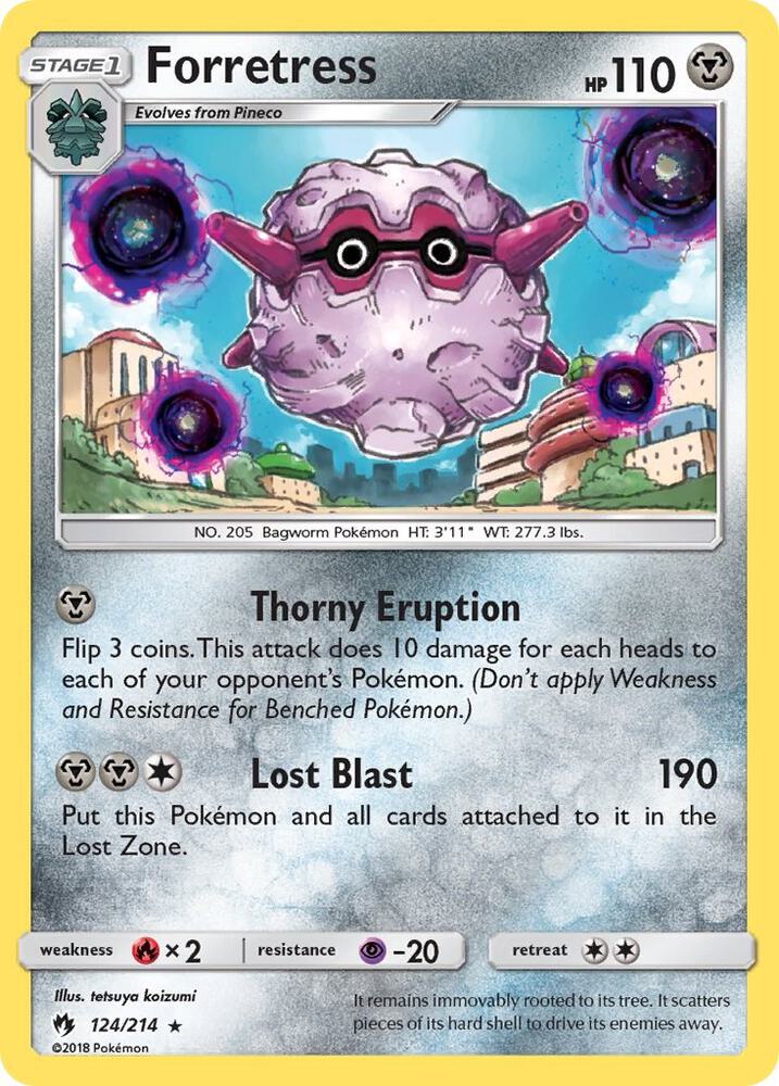 Forretress 124/214 card from SM - Lost Thunder