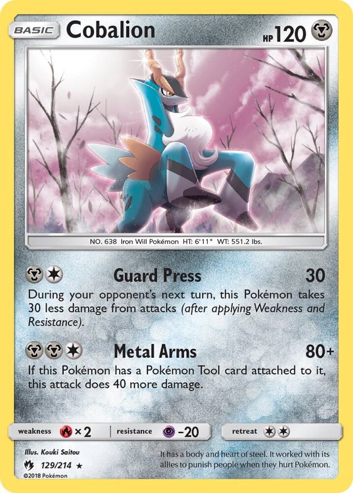 Cobalion 129/214 card from SM - Lost Thunder