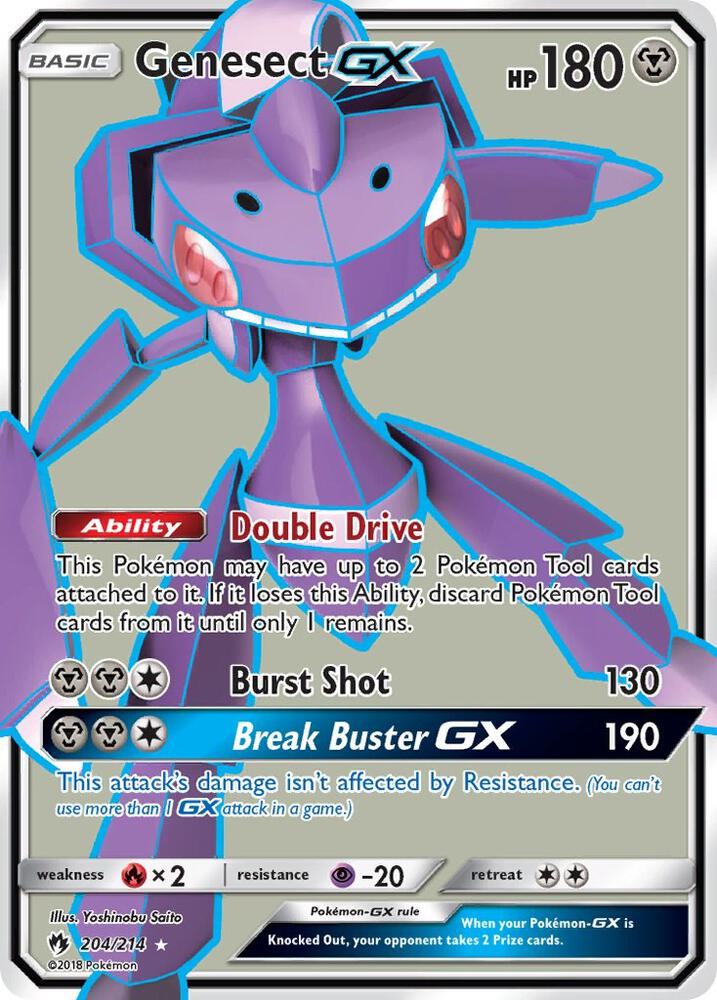 Genesect GX (Full Art) 204/214 card from SM - Lost Thunder