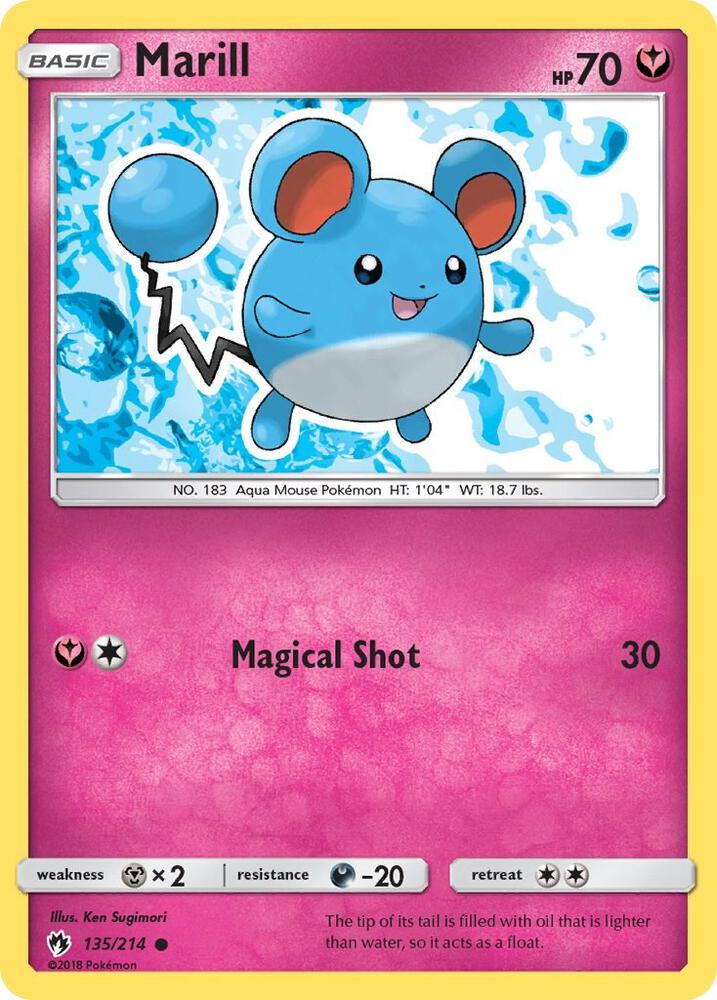 Marill 135/214 card from SM - Lost Thunder