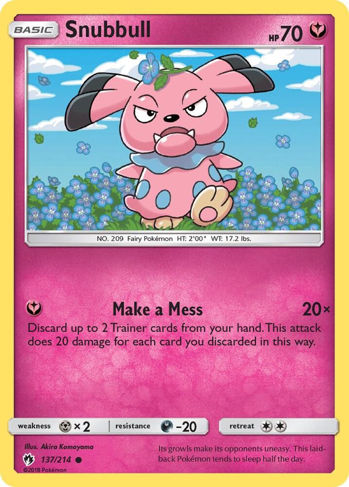 Snubbull 137/214 card from SM - Lost Thunder