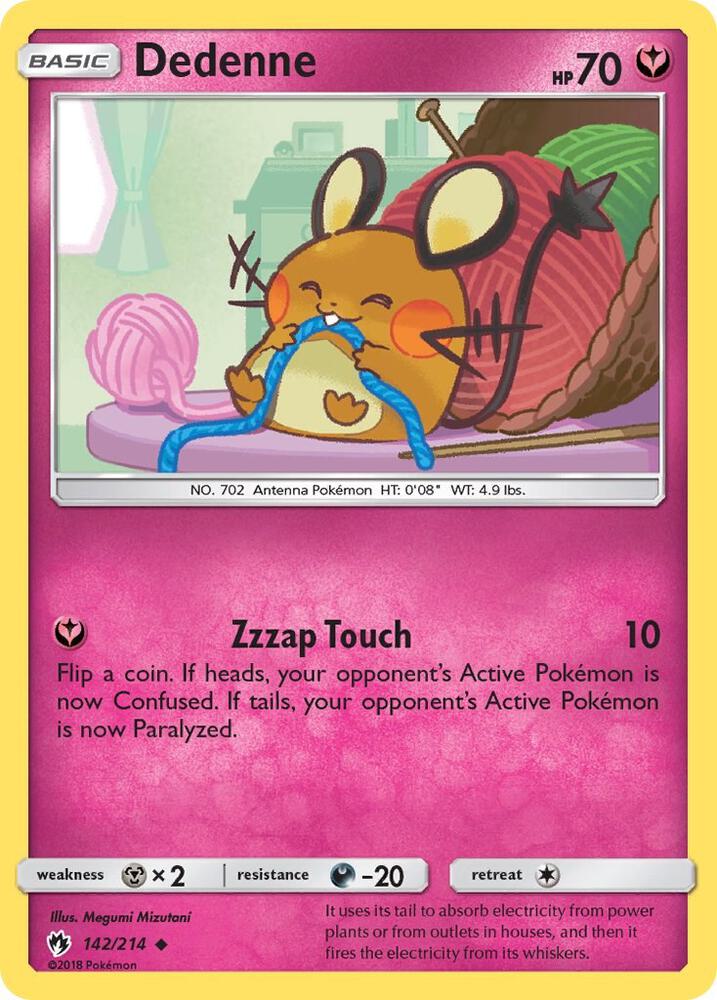 Dedenne (142) 142/214 card from SM - Lost Thunder