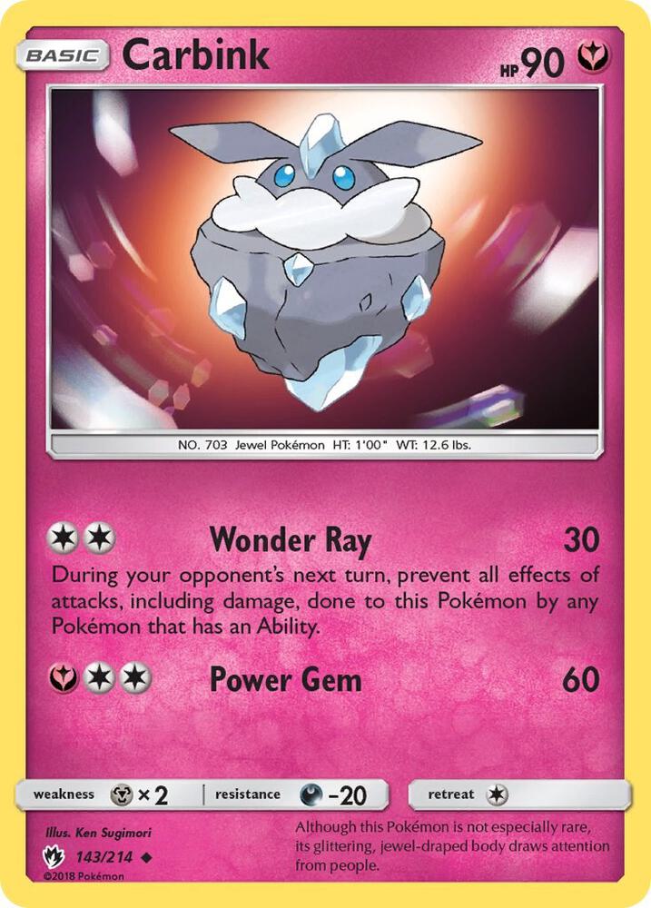 Carbink (143) 143/214 card from SM - Lost Thunder