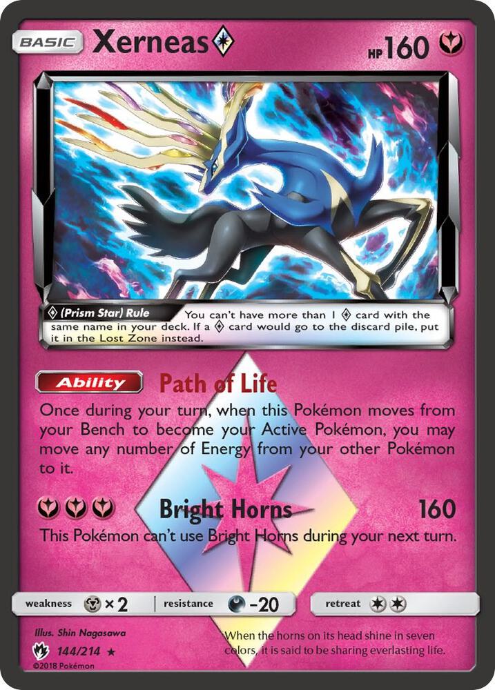 Xerneas Prism Star 144/214 card from SM - Lost Thunder