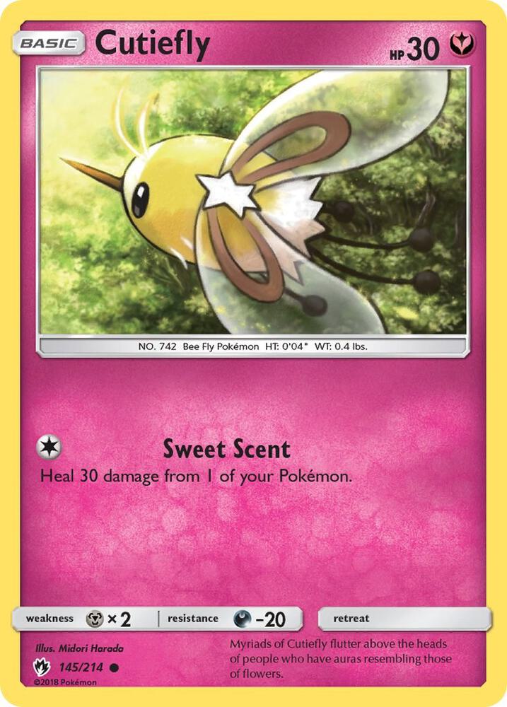 Cutiefly 145/214 card from SM - Lost Thunder