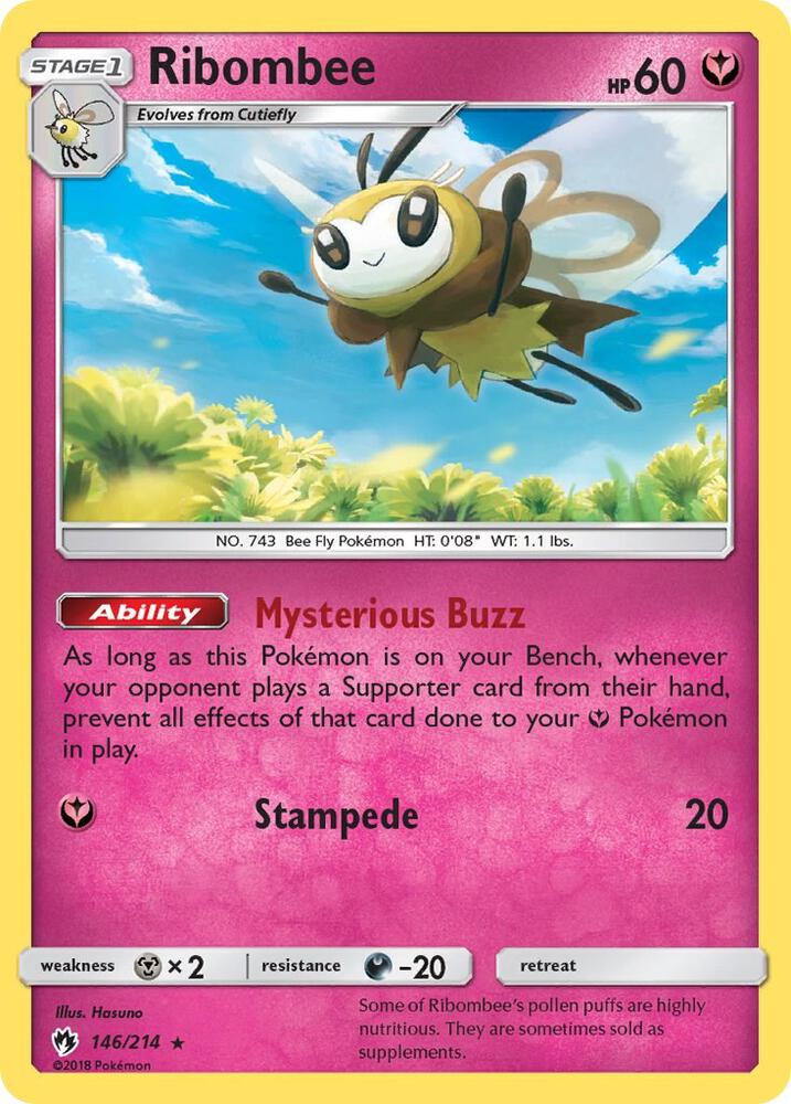 Ribombee 146/214 card from SM - Lost Thunder