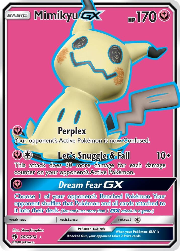 Mimikyu GX (Full Art) 206/214 card from SM - Lost Thunder