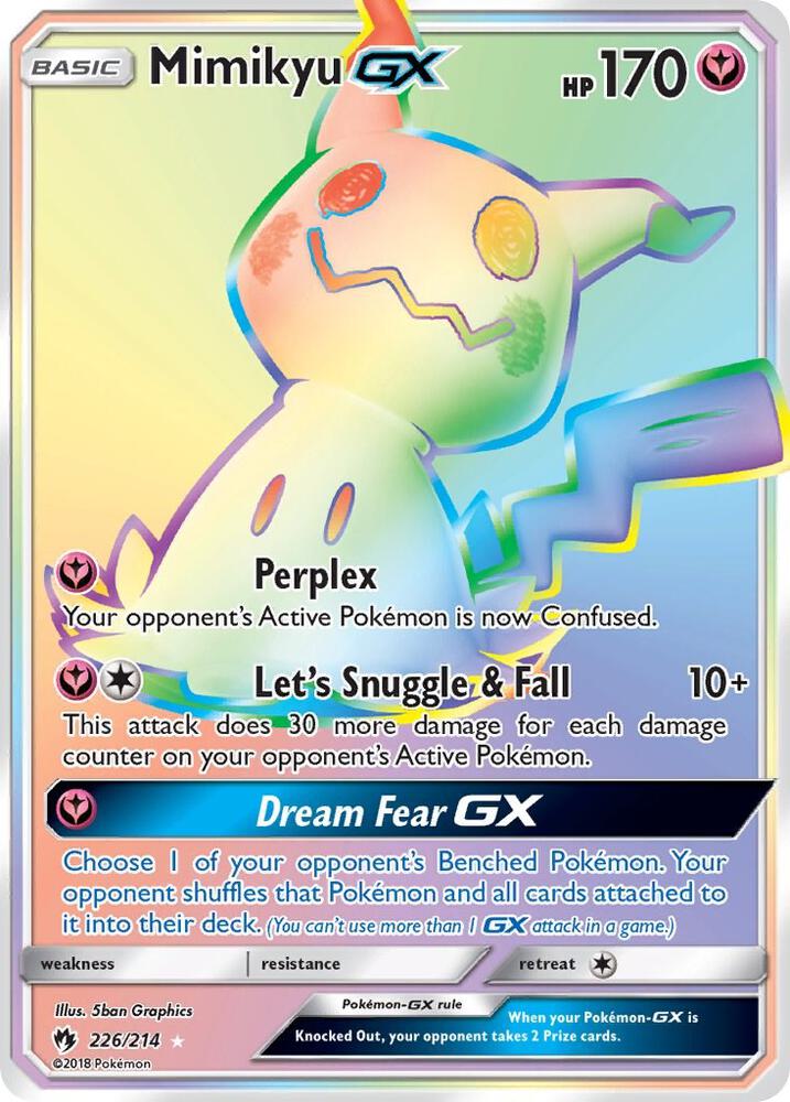 Mimikyu GX (Secret) 226/214 card from SM - Lost Thunder