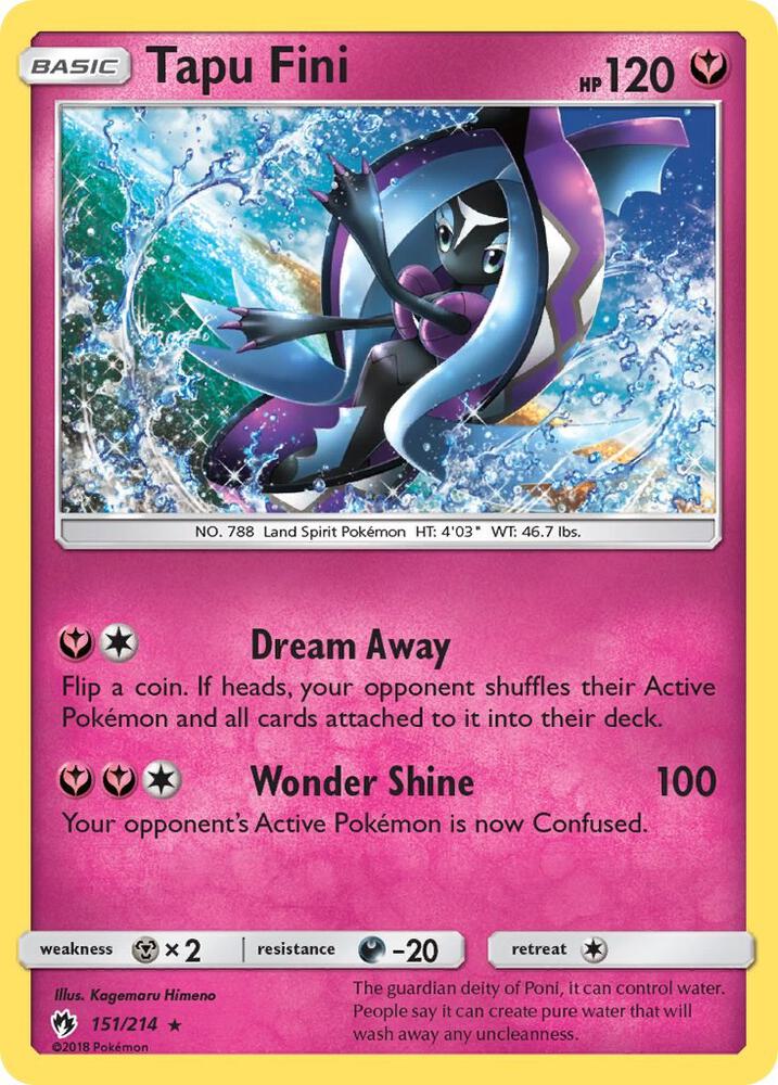 Tapu Fini 151/214 card from SM - Lost Thunder