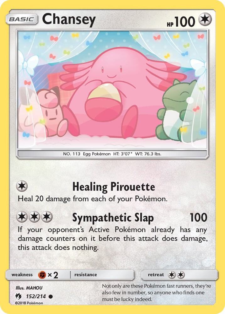 Chansey 152/214 card from SM - Lost Thunder