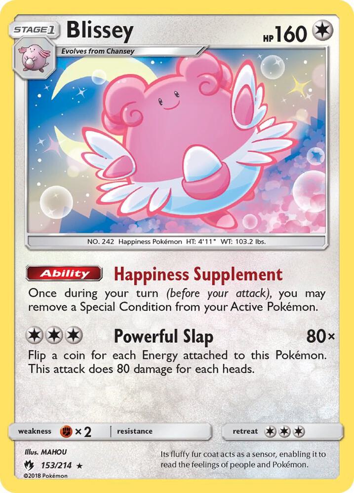Blissey 153/214 card from SM - Lost Thunder