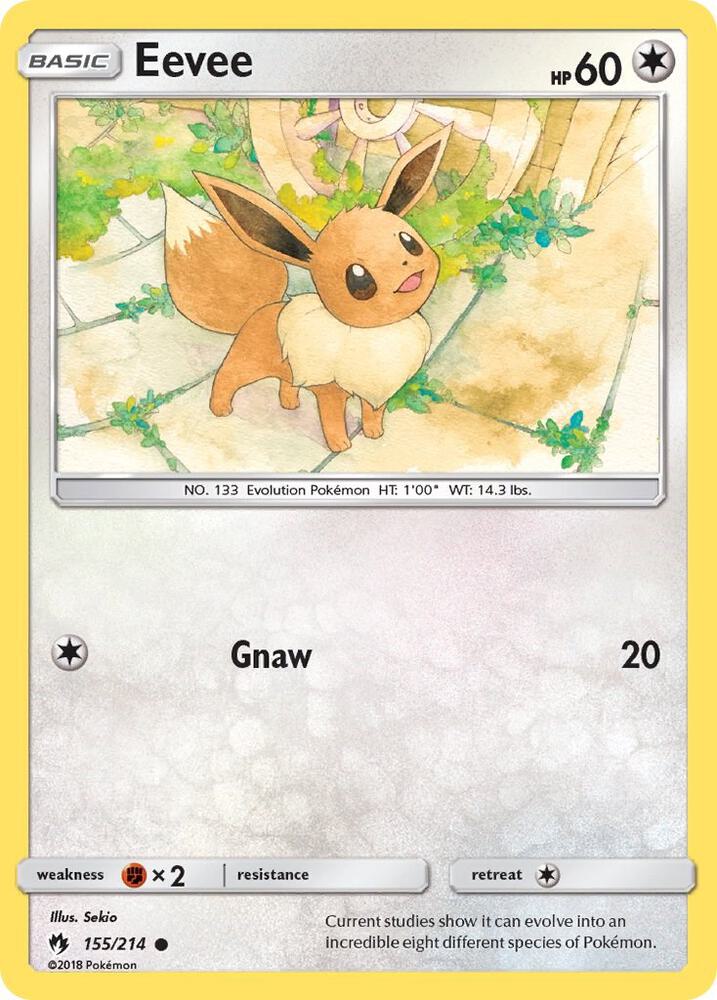 Eevee 155/214 card from SM - Lost Thunder