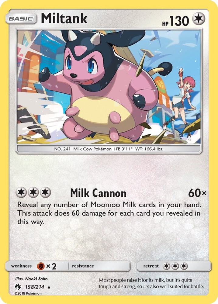 Miltank 158/214 card from SM - Lost Thunder