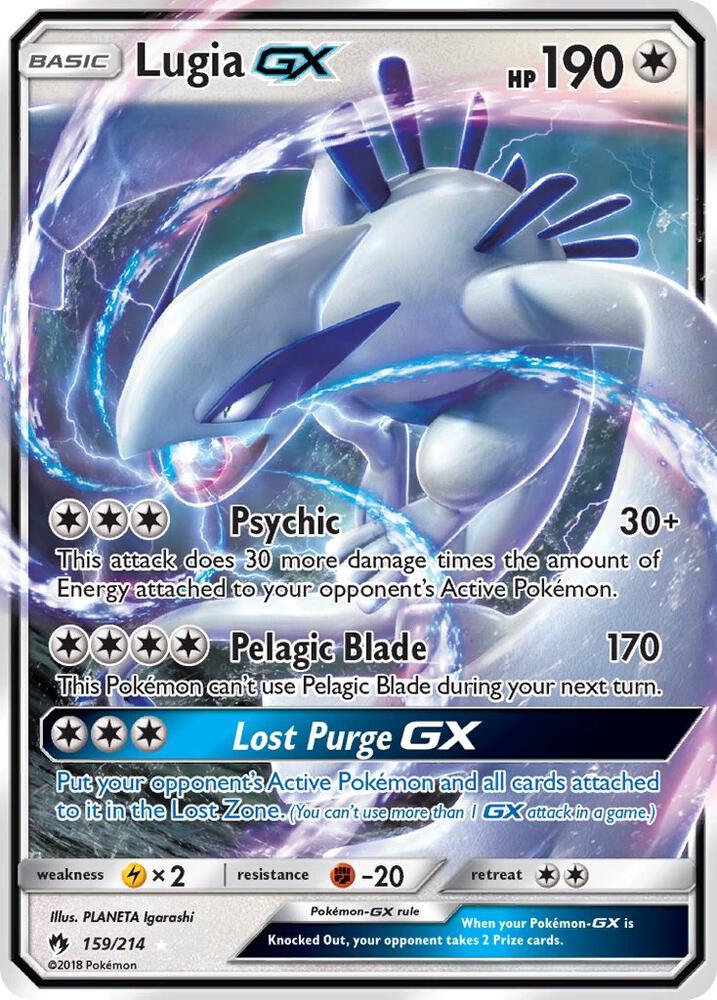 Lugia GX 159/214 card from SM - Lost Thunder