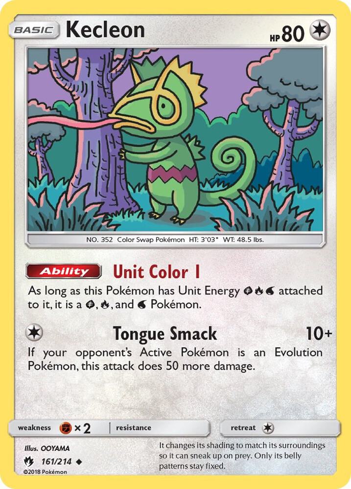 Kecleon (161) 161/214 card from SM - Lost Thunder