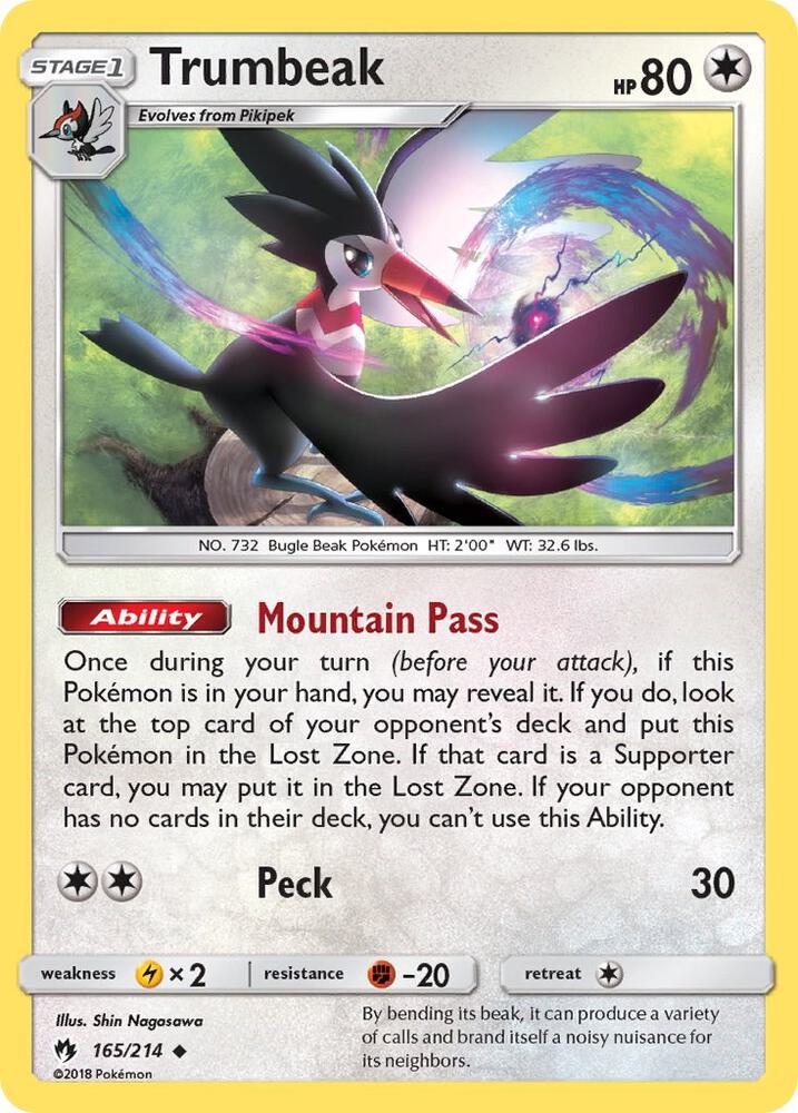 Trumbeak 165/214 card from SM - Lost Thunder