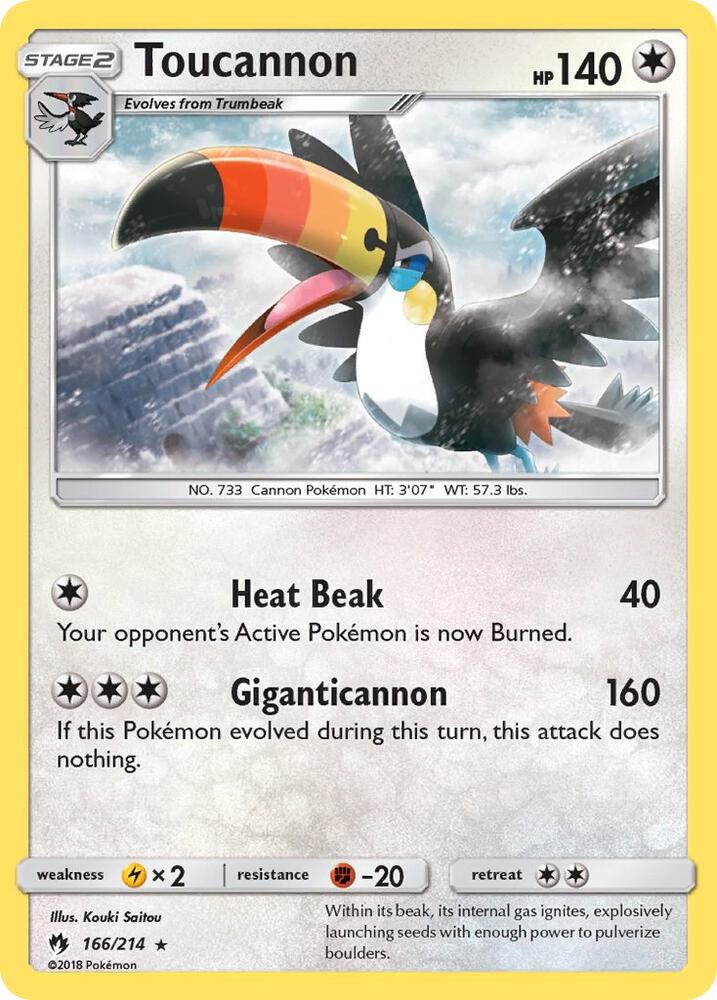 Toucannon 166/214 card from SM - Lost Thunder