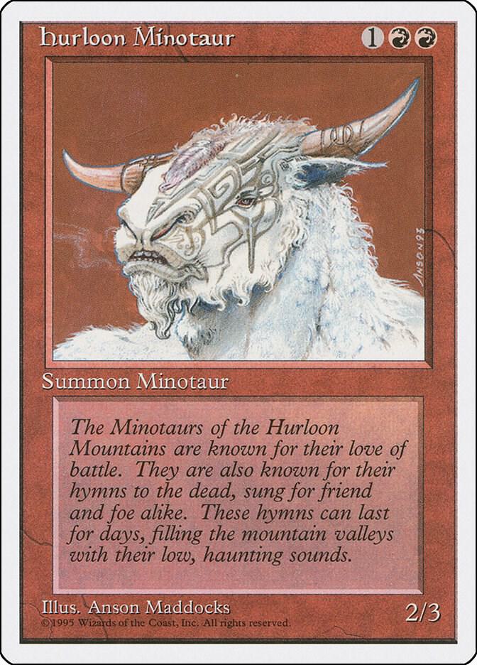 Hurloon Minotaur card from Fourth Edition