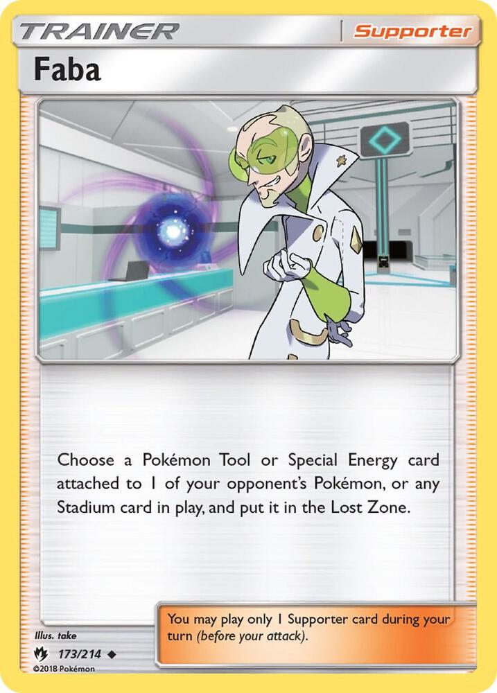 Faba 173/214 card from SM - Lost Thunder