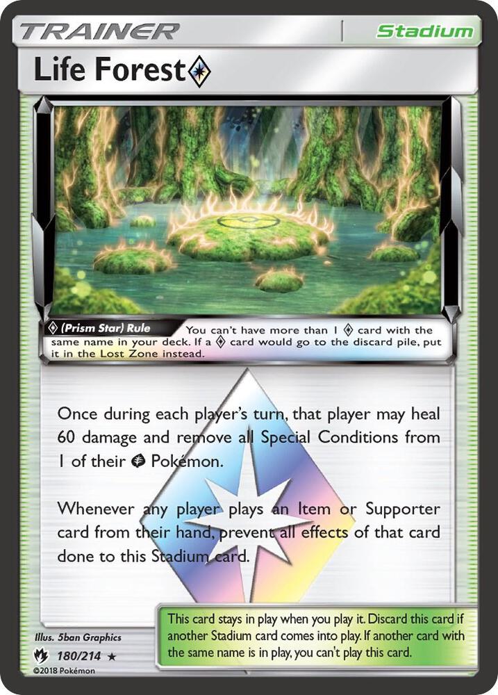 Life Forest Prism Star 180/214 card from SM - Lost Thunder