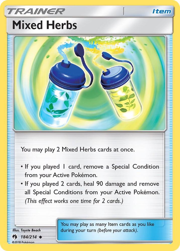 Mixed Herbs 184/214 card from SM - Lost Thunder