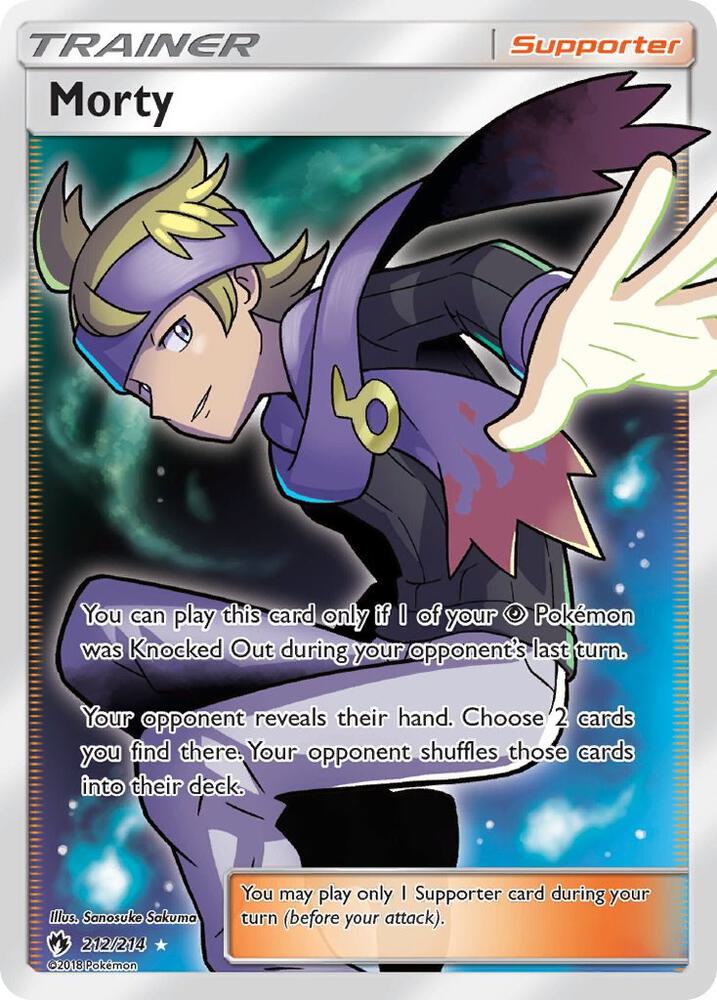 Morty (Full Art) 212/214 card from SM - Lost Thunder