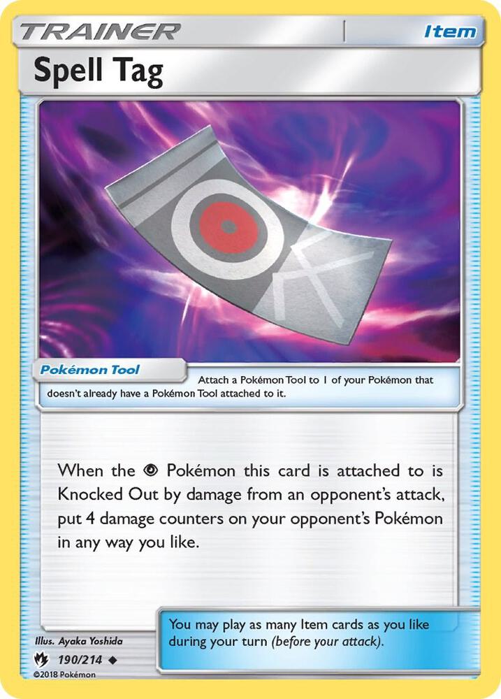 Spell Tag 190/214 card from SM - Lost Thunder